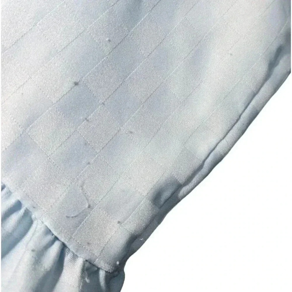 Vintage Givenchy Intimates Paris Tiffany Blue Ruffle Lace Check Robe Small USA - Picture 7 of 12